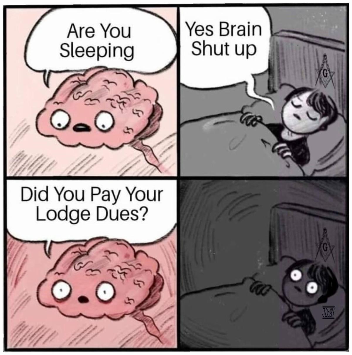 Pay your lodge dues cartoon
